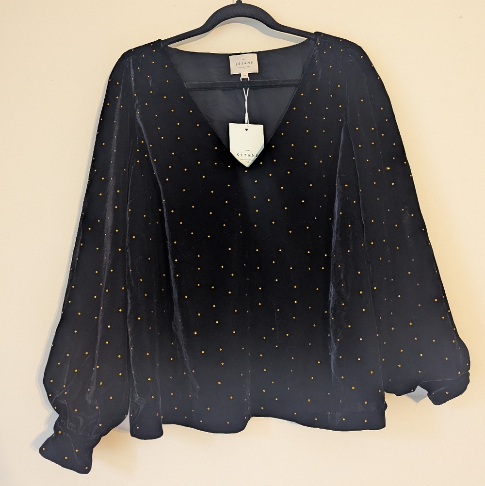 Sezane Galeo Blouse Black - Size 8